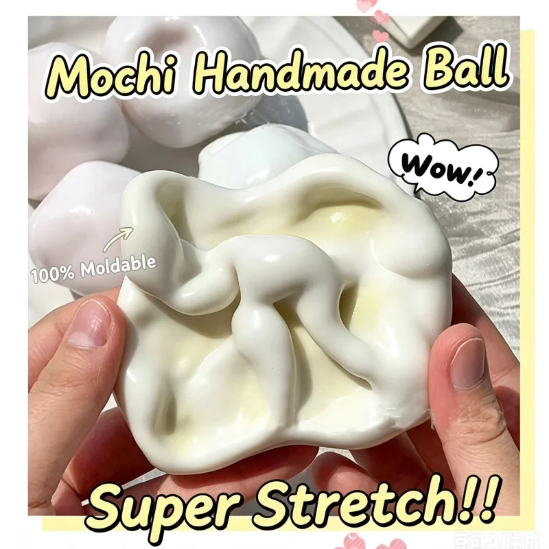 Handmade Mochi Squeeze Sand Ball Non-toxic Multiple Colors Powder Filled Smooth TPR Outer Layer Sensory Stress Relief Toy Gift