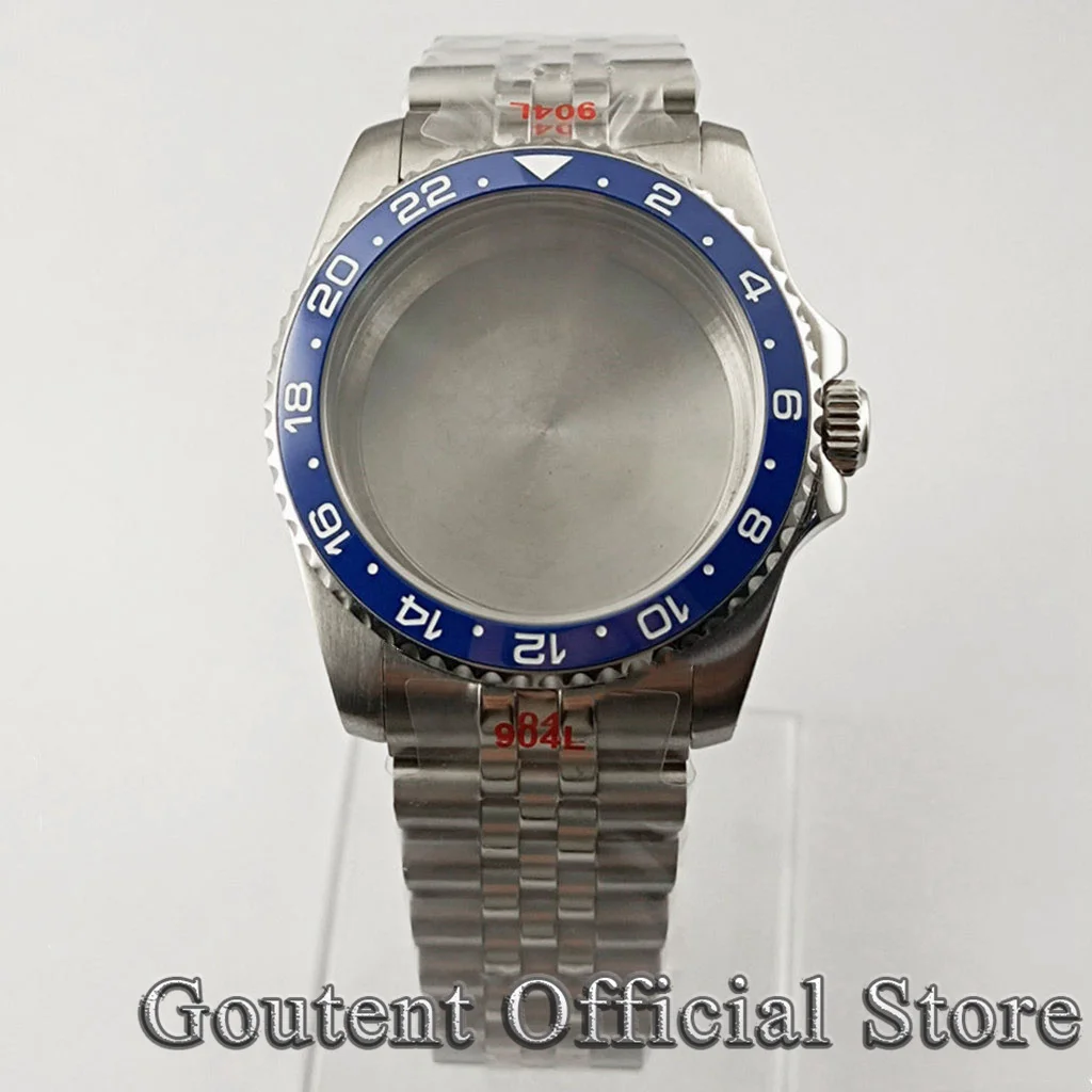 Goutent Sapphire Glass 36mm Watch Case Blue Ceramic GMT Watch Bezel Fit NH34 NH35 NH36 ETA 2824 PT5000 ST2130 Movement