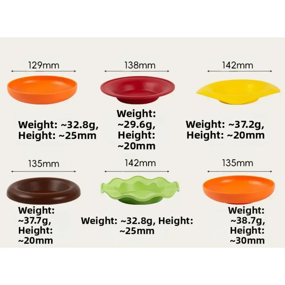 Divertido juego de vajilla con forma de hamburguesa, Mini platos de cena apilables para servir aperitivos, salsa y postres, apto para lavavajillas, 6 uds.