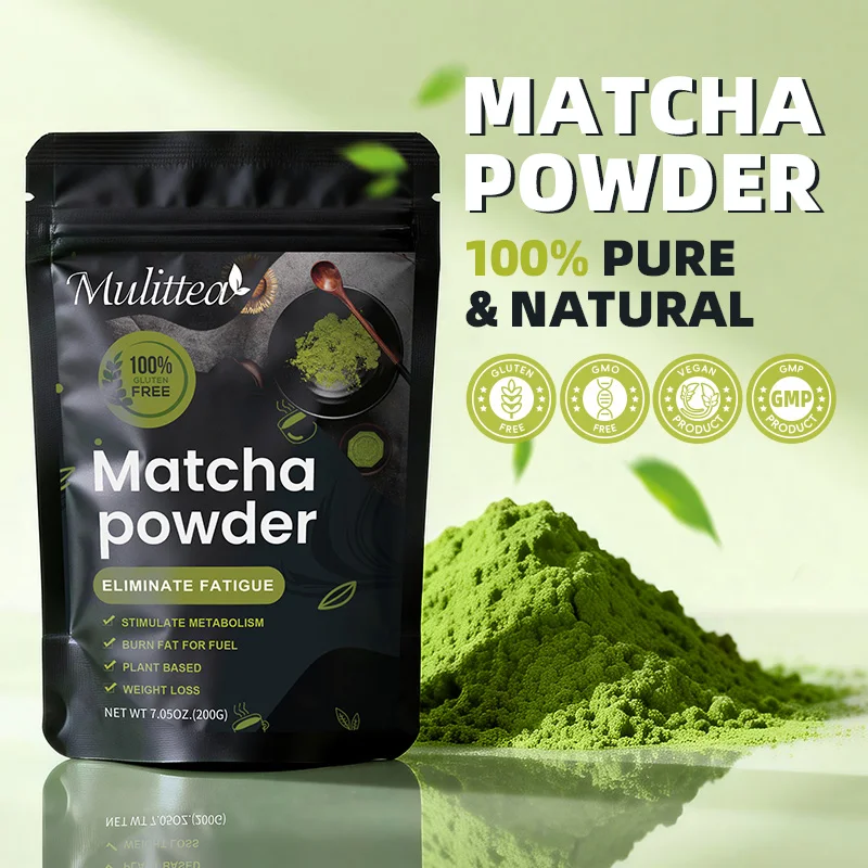 Mulittea 200g Matcha Supplements, DIY Desserts, Cakes, Drinks Boost Energy Cleanse & Detox Immune & Digestion Health Support