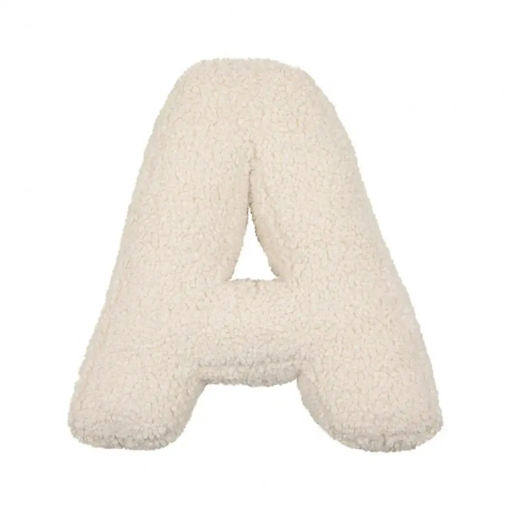 Alphabet Plush Pillow Lambswool Fabric Pillow Plush Alphabet Letter Shape Pillow for Sofa Bed Couch Office Car Seat Decoration