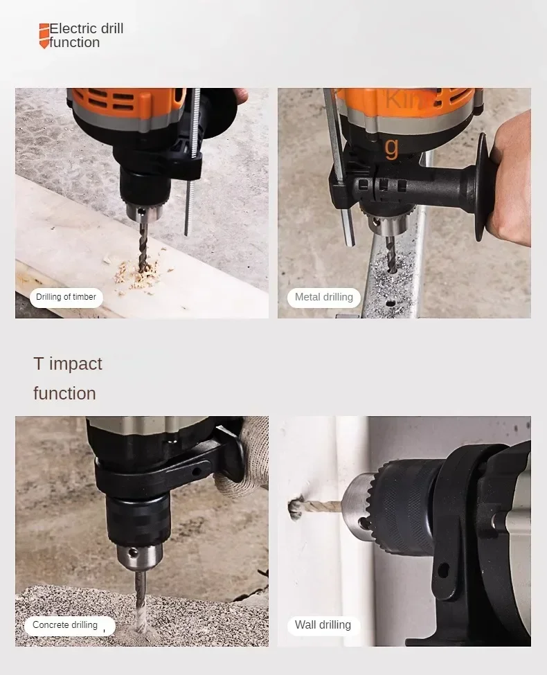 220V Electric Hammer Drill with Impact Function and Screwdriver, from Dongcheng Official Flagship Store