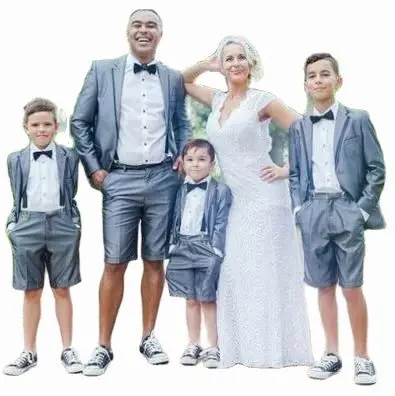 Summer Boys Suits With Short Pant Weddings Children Suit Kid Wedding Prom Suits Blazers For Boys 2 Pcs (Jacket+Pants )