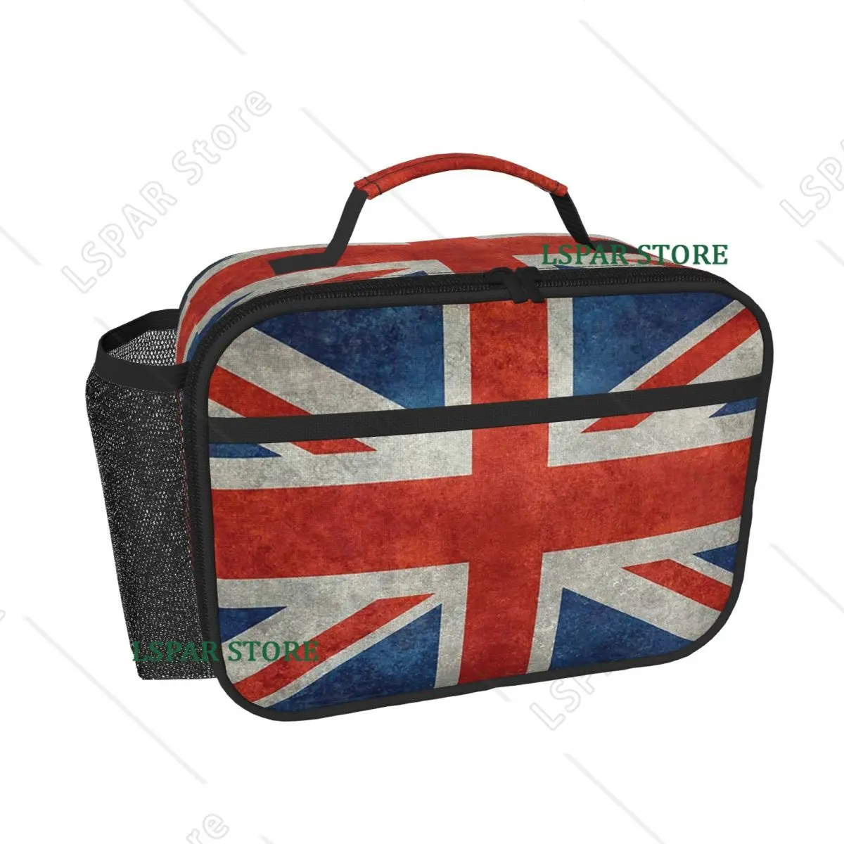 British Union Jack Flag Grungy Vintage Version Insulated Lunch Bag for Women Children Food Boxes Thermal Lunch Box Tote