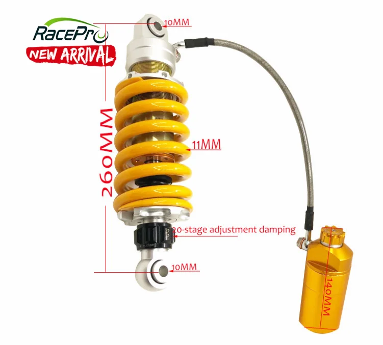 

RACEPRO NEW 10.2 inch 260mm Air Motorcycle Shock Absorbers for Y15ZR LC150 LC135 EXCITER150