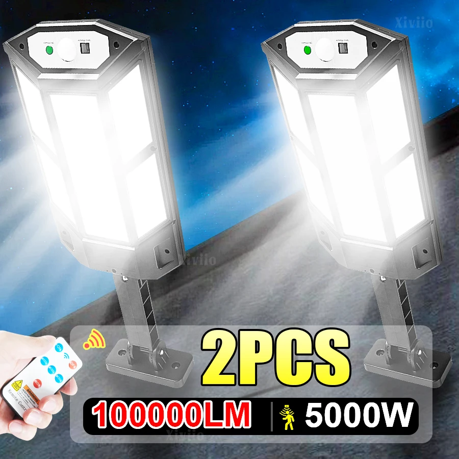 1/2PCS 100000LM 5000W Solar LED Lights Outdoor Solar Lights Motion Sensor Waterproof Solar Garden Light Street Yard Wall Lamp