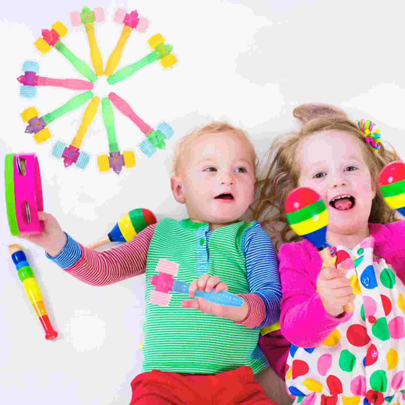 10 Pcs Children's Bb Hammer Funny Squeaky Toys Brain Squeky Hammers Kids Baby Clown Toddler