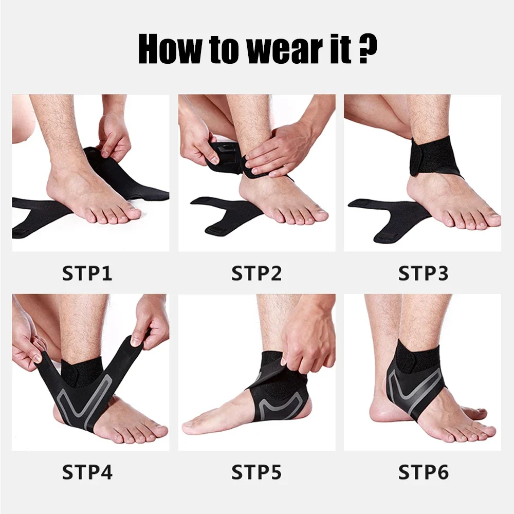 1Pair Sports Compression Ankle Support Ankle Stabilizer Brace For Tendon Pain Relief Strap Foot Sprain Injury Wraps Football