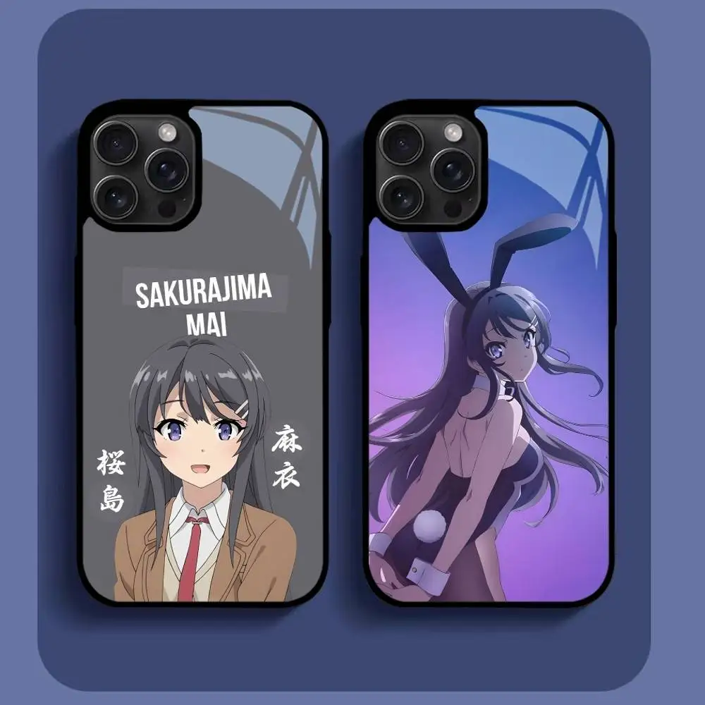 

Anime S-Sakurajima Mai Phone Case For IPhone16 15 14 13 12 11 Pro Xs Max Mini XR X 7 8 Plus Luxury Mirror Hard Funda