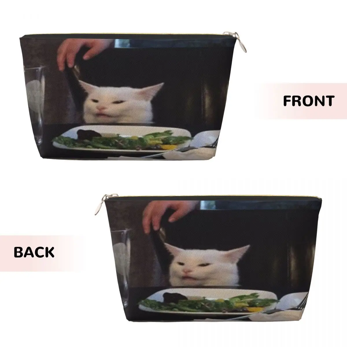 Custom Travel Salad Cat Meme Toiletry Bag Cute Makeup Cosmetic Organizer Women Beauty Storage Dopp Kit Box