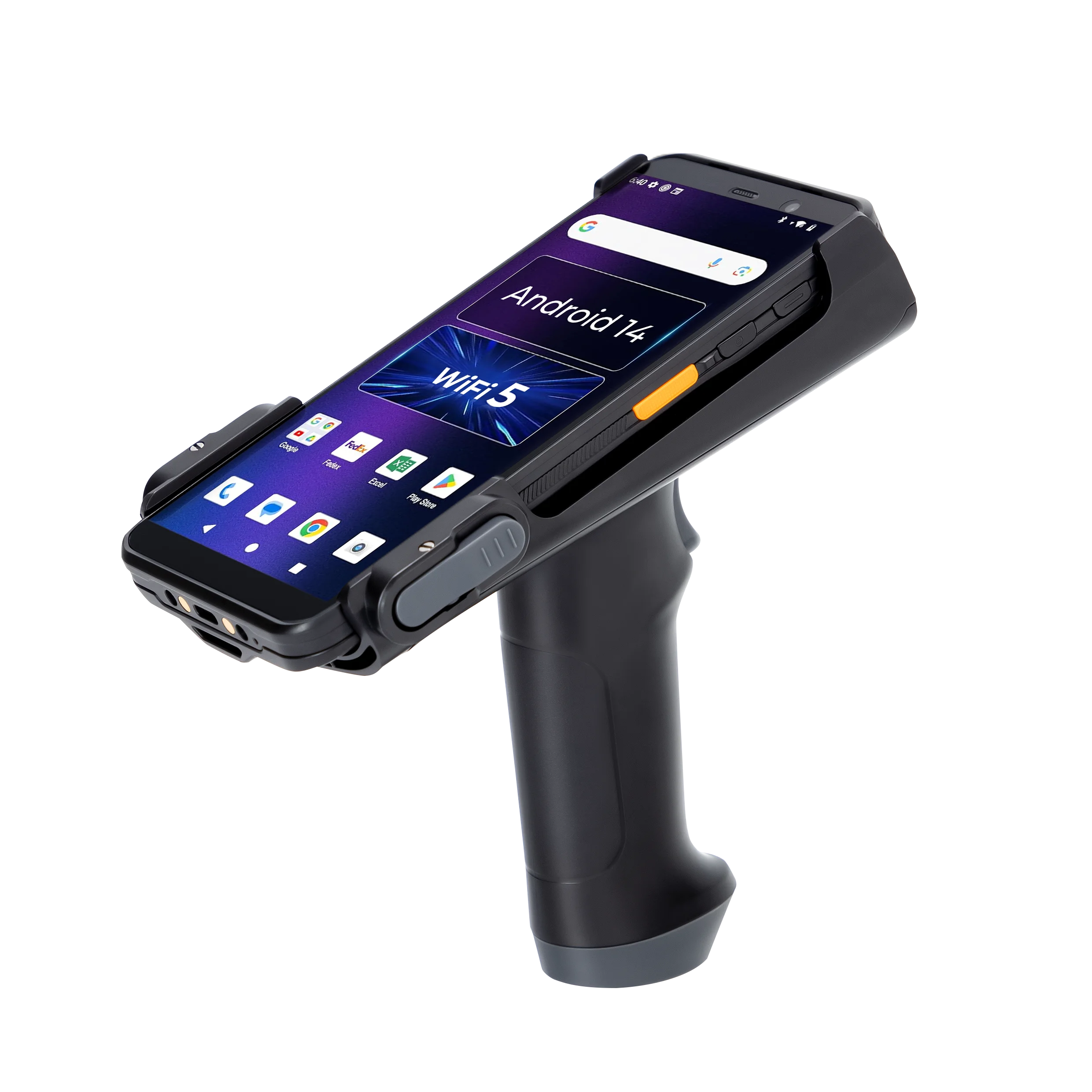 

Сканер штрих-кода Android 14, мобильный КПК с ручкой, 4G WIFI5, Bluetooth, 4 + 64 ГБ, терминал сбора данных, складская логистика