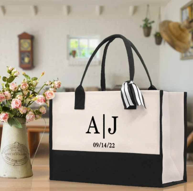 

Handheld Canvas Tote Bag Customized Large Capacity Shopping Bag Printed Letter Tote Bag Comes with Handheld Gifts Birthday Gifts