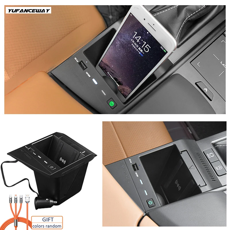 15W For Lexus ES  ES200 ES260 ES300h Car QI Wireless Charger Phone Fast Charging Plate Holder Car Charging Accessories 2019-2021