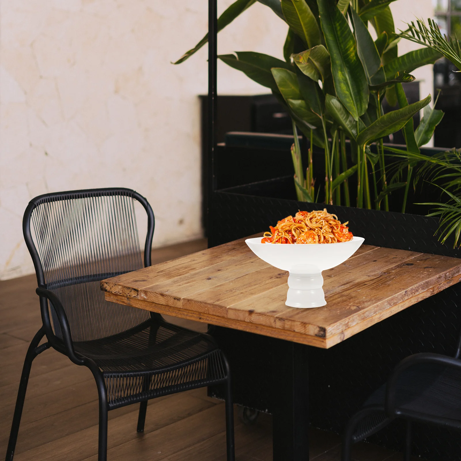 

1Pcs Ceramic Fruit Plate White Delicate Hotel Dessert Pudding Food Container Ceramic Fruit Plate Food Container