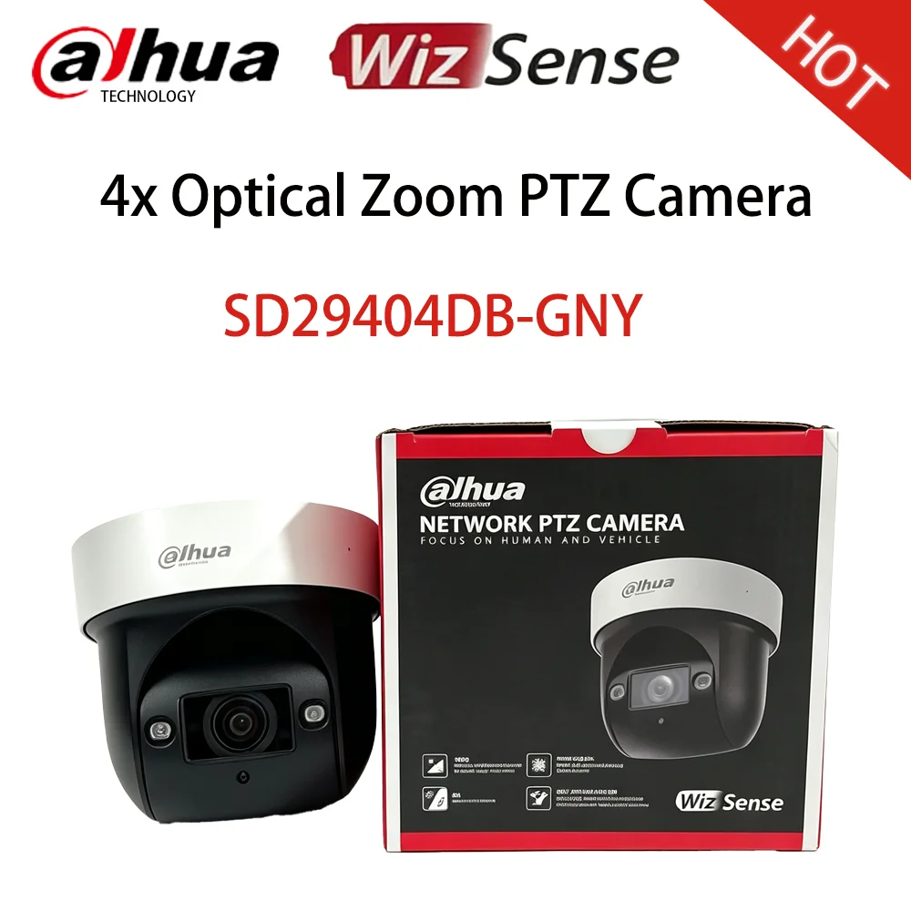 Dahua SD29404DB-GNY 4MP 4x IR WizSense Network PTZ Camera Human and Vehicle Detection Built-in Mic Face Detection MSD CCTV
