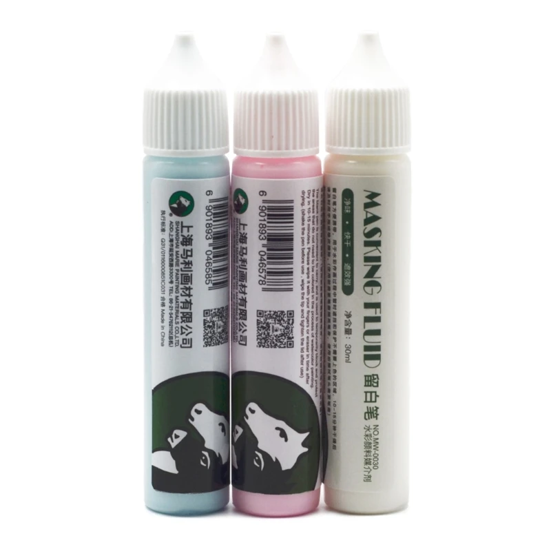 30ml Art Masking Fluid Pigment Covering Liquid Watercolor Paint Medium Watercolor Masking Fluid Painting Supplies F19E