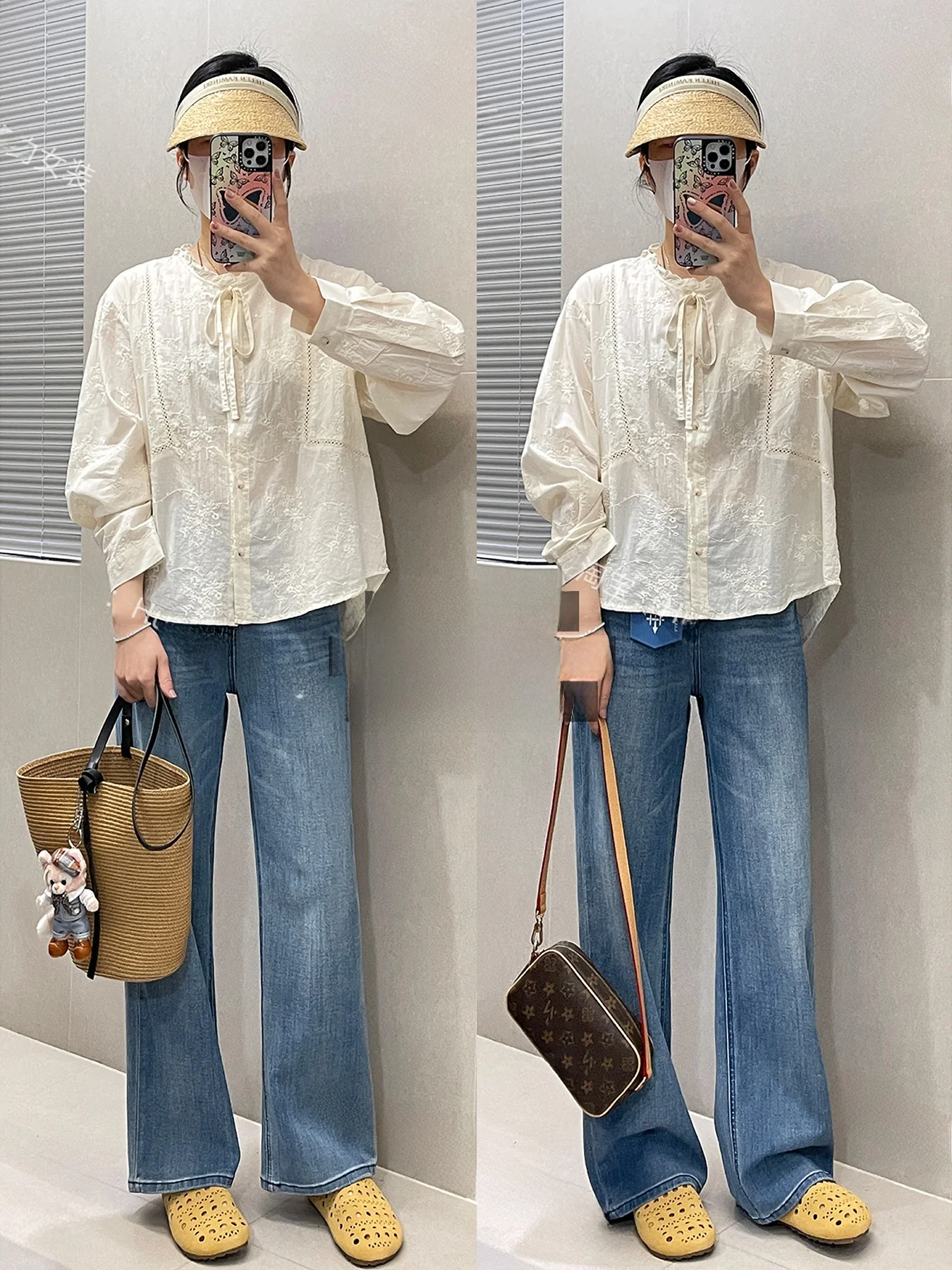 

Весенние женские джинсы прямого кроя с широкими штанинами, эластичные в четырех направлениях, комфортные, стройнящие, длинные брюки, доступны варианты укороченной и стандартной длины