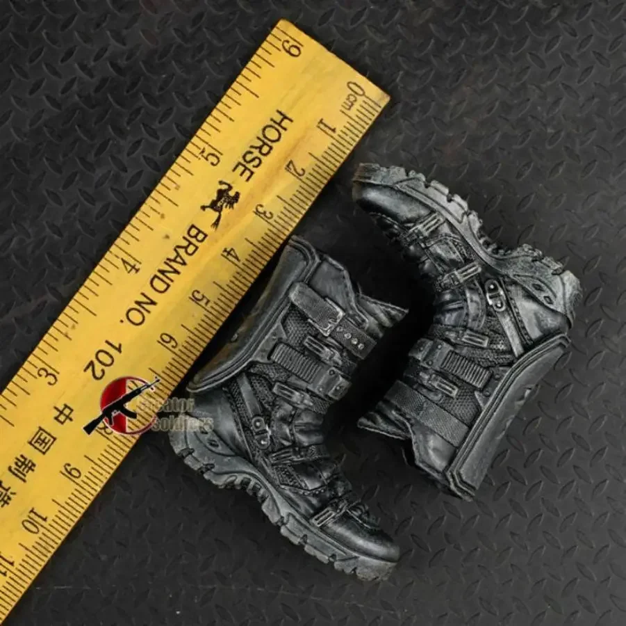 1/6 Scale Male Solid Boots Falcon Combat Shoes Black For 12