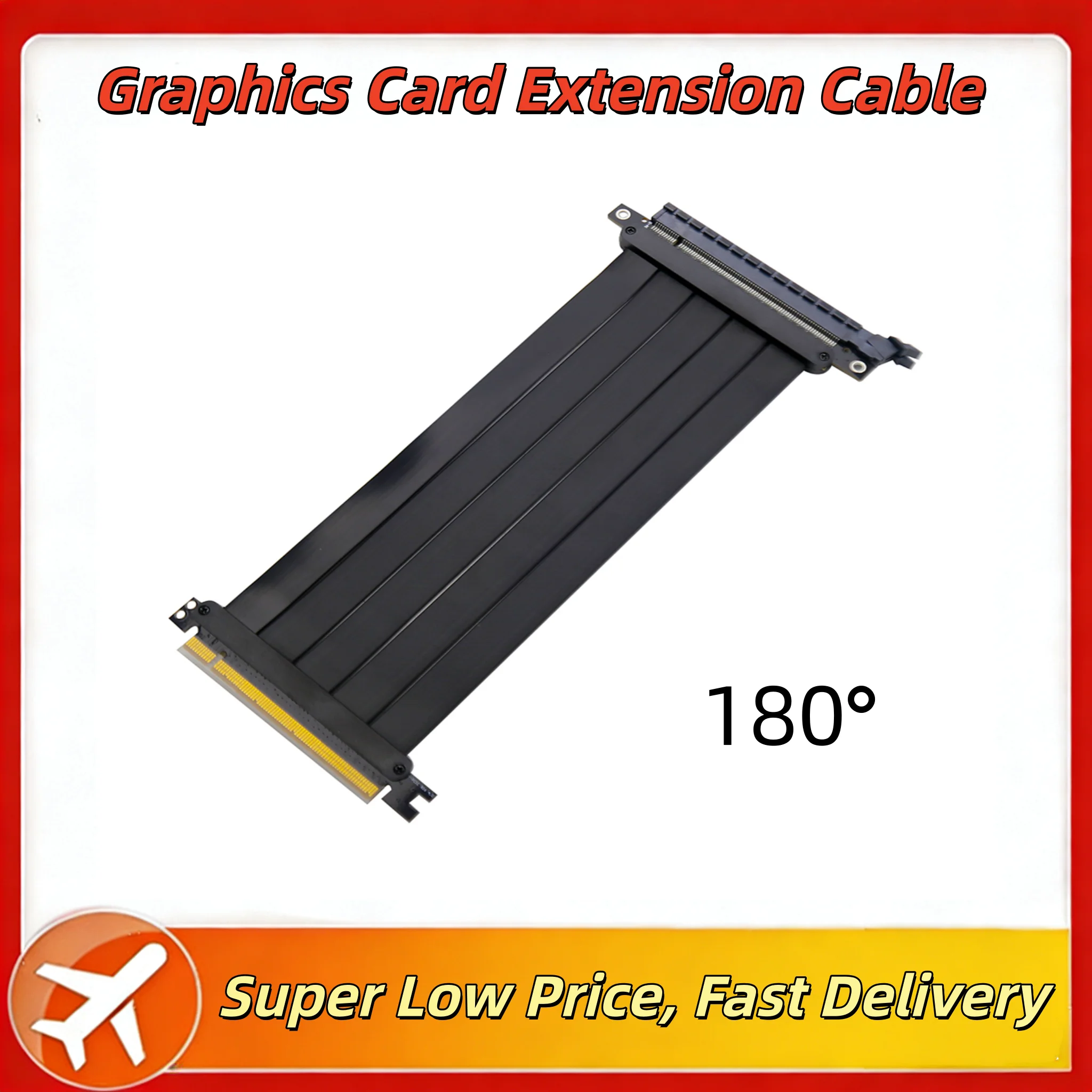 

PCIE 4.0 X16 Riser Cable Video Card Extension Shielded Flexible180° Mounting GPU Express Lossless PCI Express 4.0 16X Cable