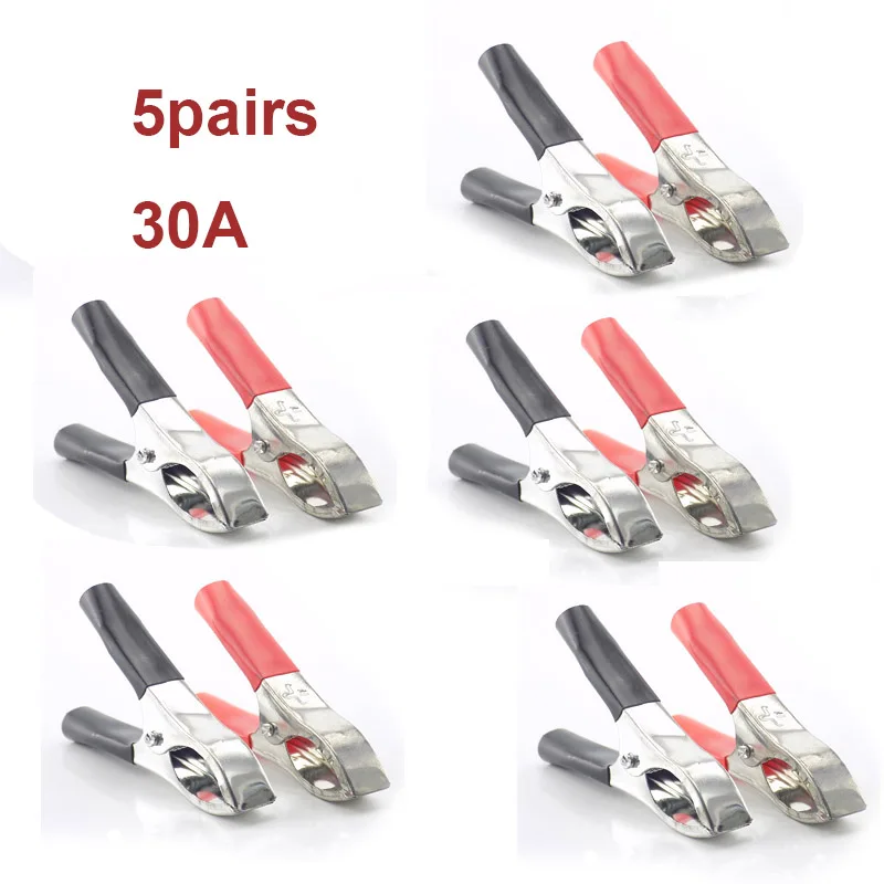 (5 red +5 balck) 5pairs 70mm Alligator Clips car Battery Clamps Insulated Crocodile Clips Low Voltage Wire Lead Test Clamps