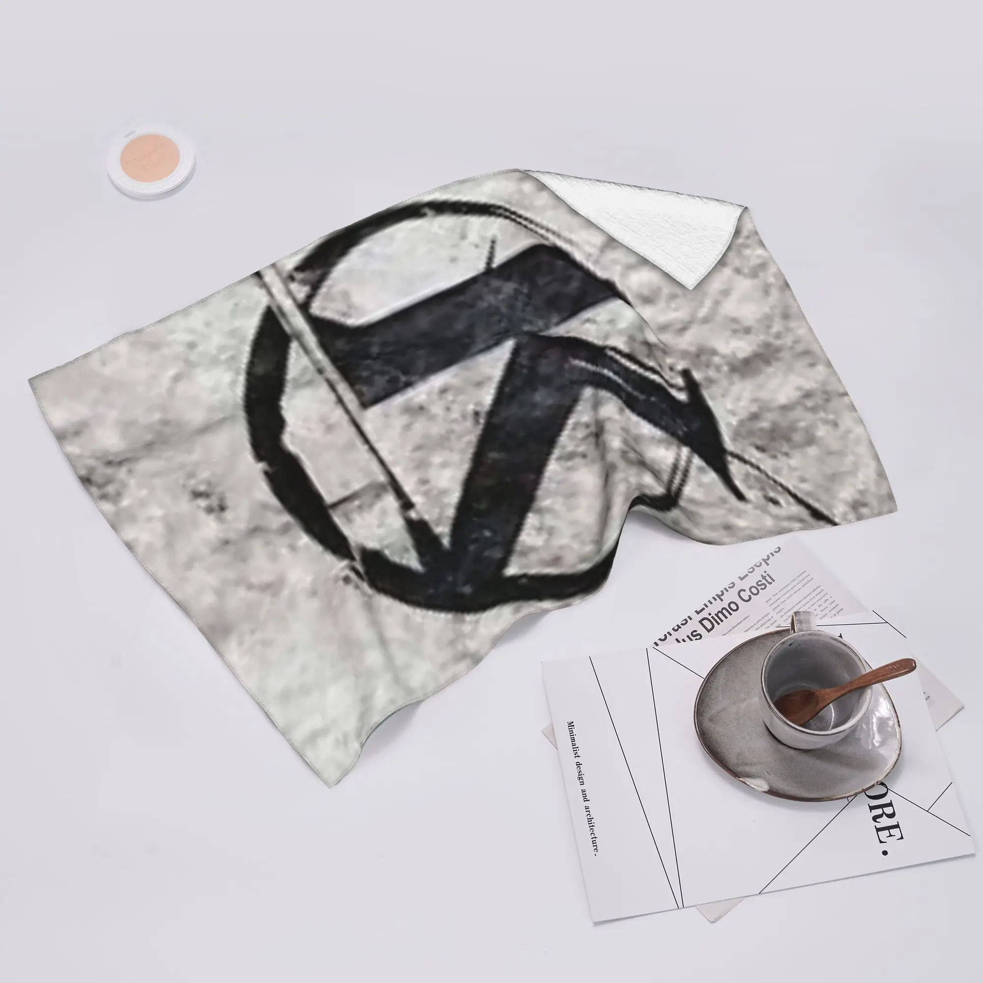 Custom Black Kaamelott logo on a gray background Soft Face Towel Quick Dry Pool Bath Cotton Towels Breathable