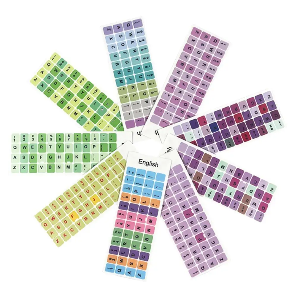 Notebook Engels Toetsenbord Sticker Macaron Kleur Knop Sticker Voor Laptops Desktop Computer Sticker Scrub Reparatie Film