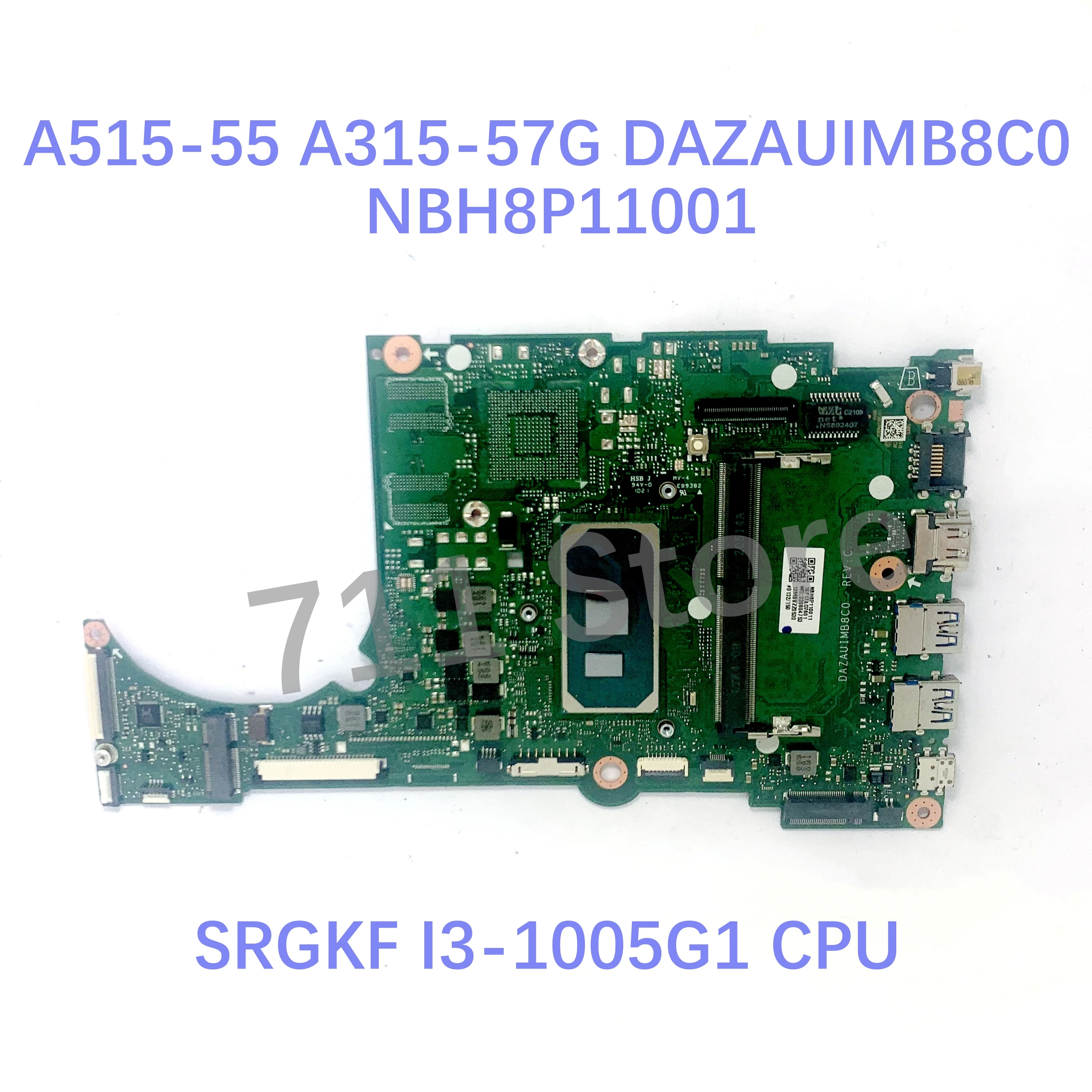 เมนบอร์ด DAZAUIMB8C0สำหรับมาเธอร์บอร์ดแล็ปท็อป Acer A515-55พร้อมซีพียู i3-1005G1 / i5-1035G1 / i7-1065G7 N17S-G3-A1 MX330 100% ผ่านการทดสอบแล้ว