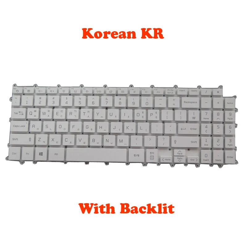 Black White Silver Backlit KR Keyboard For LG 16Z90P 16Z90P-G 16Z90P-K 16Z90P-N 15Z90P 15Z90P-G 15Z90P-N 15Z90P-K 15Z90P-P New