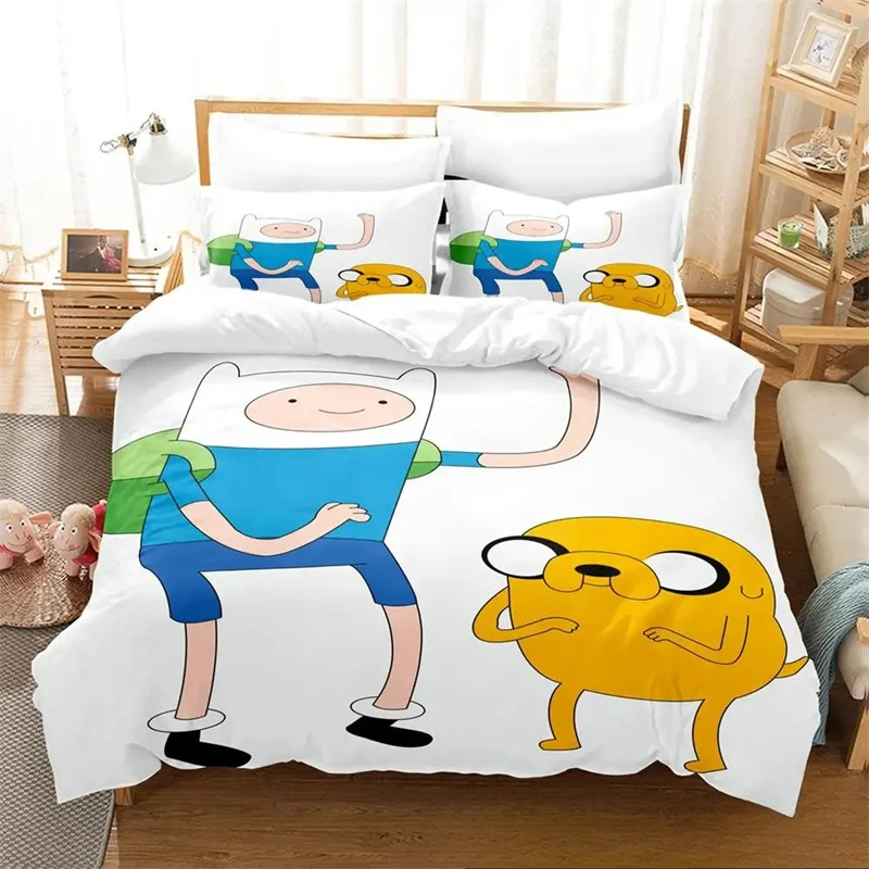 3D Print Adventure Time Finn Jake The Dog Face Bedding Set Boys Girls Twin Queen King Size Duvet Cover Pillowcase Bed boys Adult