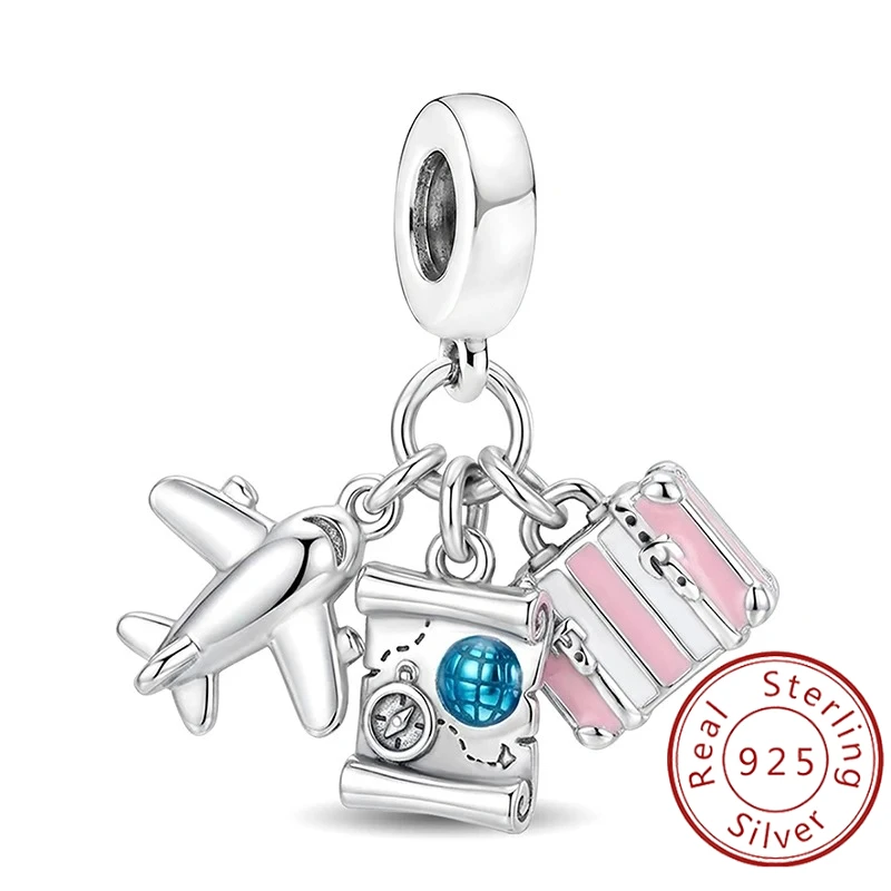 Fashion Hot Air Balloon Racket Water Cup Charm Pendant for Bracelets 925 Sterling Silver DIY Women's High Quality Fine Jewelry
