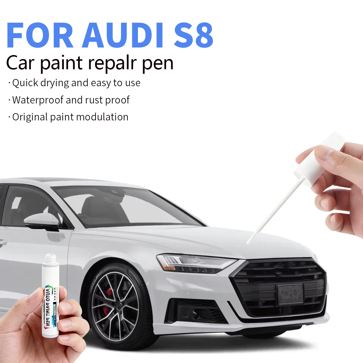 

Ручка для ремонта автомобильной краски, аксессуары для ремонта царапин, серый LZ7S, синий LX5B, белый LS9R, черный LY9U, синий для 1994-2023 AUDI S8