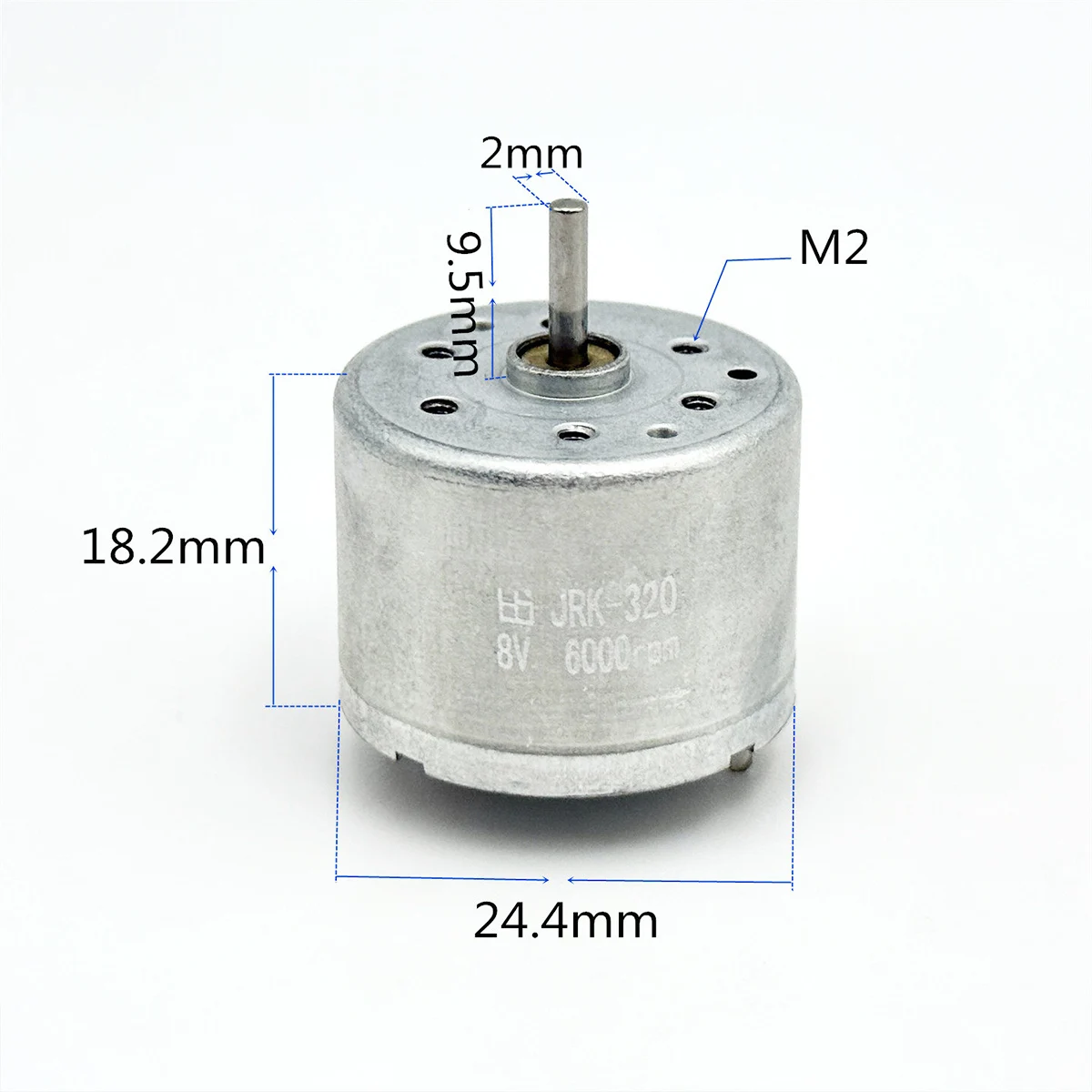 Motor Solar Silencioso DC 3V 5V 6V 8V Mini RK-310T-11440 24mm Redondo com Escova de Carvão para Carro Pequeno e Barco