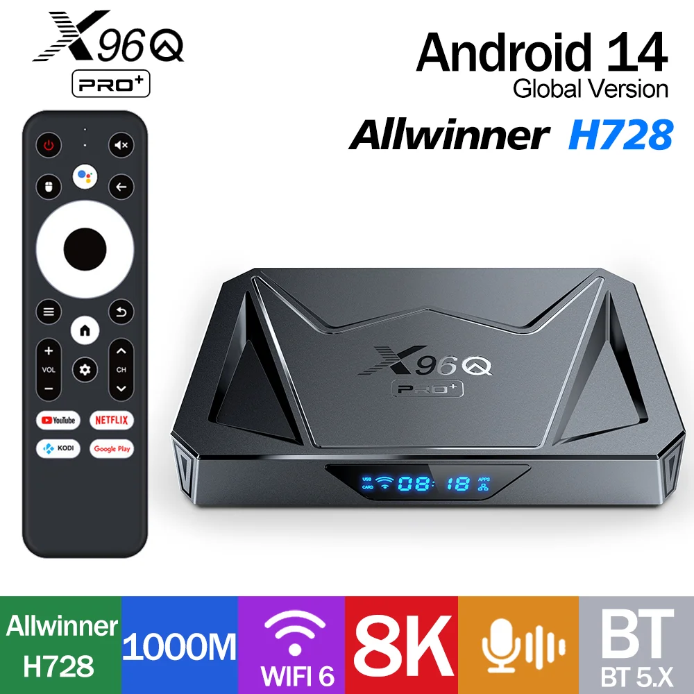 X96Q PRO + صندوق التلفزيون الذكي Android 14 8K مشغل الوسائط ثماني النواة Allwinner H728 Set Top Box Wifi6 BT 2GB/16GB 4GB/32GB 64GB #1