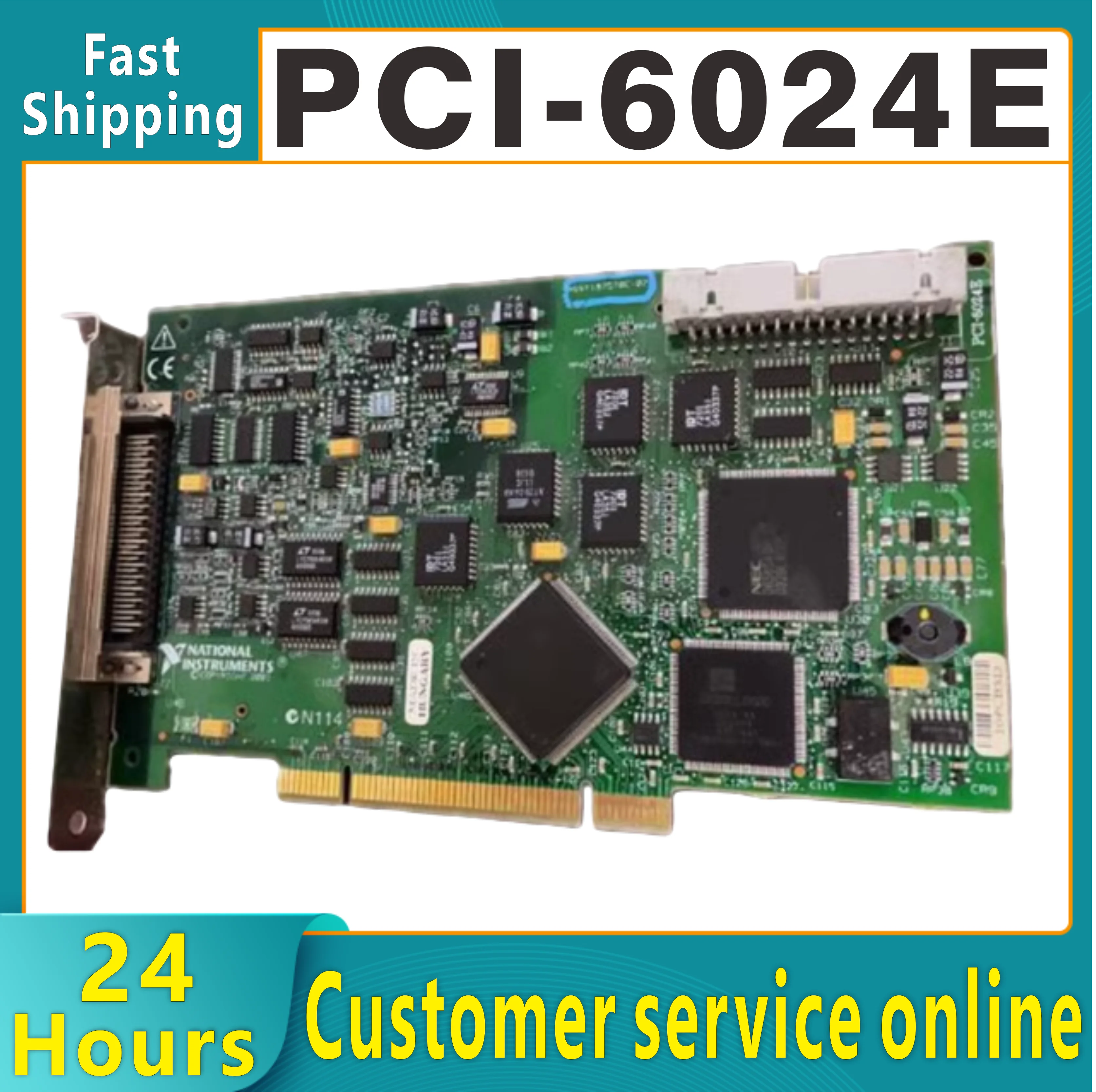 PCI-6024E Communication/Alphabet Analog Input Multifunctional Data Acquisition DAQ 100% Test