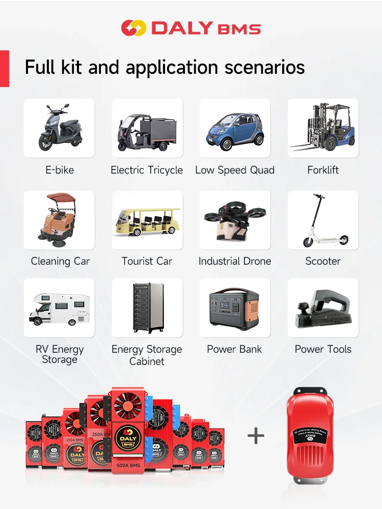 DALY Smart Lifepo4 BMS 3S 4S 8S 10S 12S 13S 16S 24S 12V 24V 36V 48V BMS z BT i 5A moduł równoległy dla 18650 akumulatory