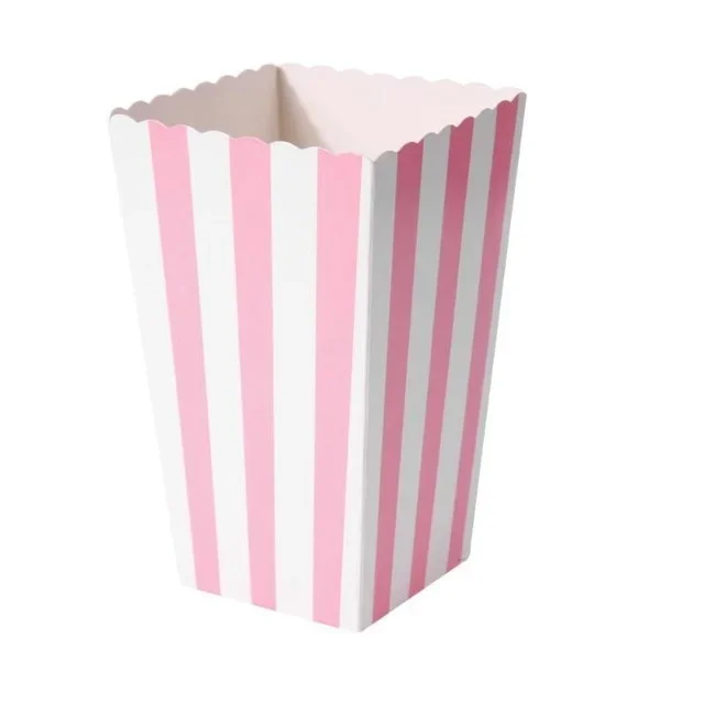12pcs Rose Gold Stripe Popcorn Boxes for Parties