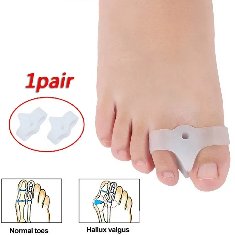 Delysia King 1 Pair Gel Foot Fingers Thumb Valgus Protector Silicone Toe Separator Bunion Adjuster Hallux Guard Feet Care