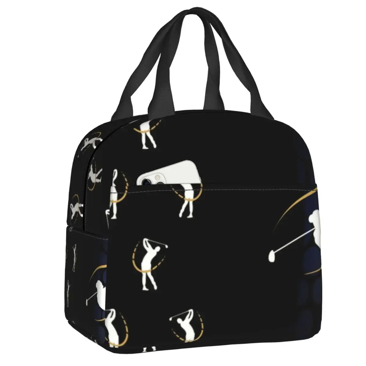 Golf Ball Sports Insulated Lunch Bags for Outdoor Picnic Golfer Lover Resuable Cooler Thermal Bento Box Women Kids Thermal Bags