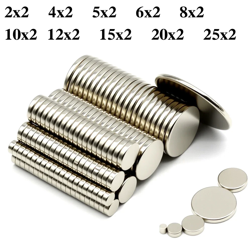 Super Powerful Neodymium Magnet Round NdfeB N35 Strong Permanent Magnetic imanes Refrigerator Magnet 4x2 5x2 6x2 8x2 10x2
