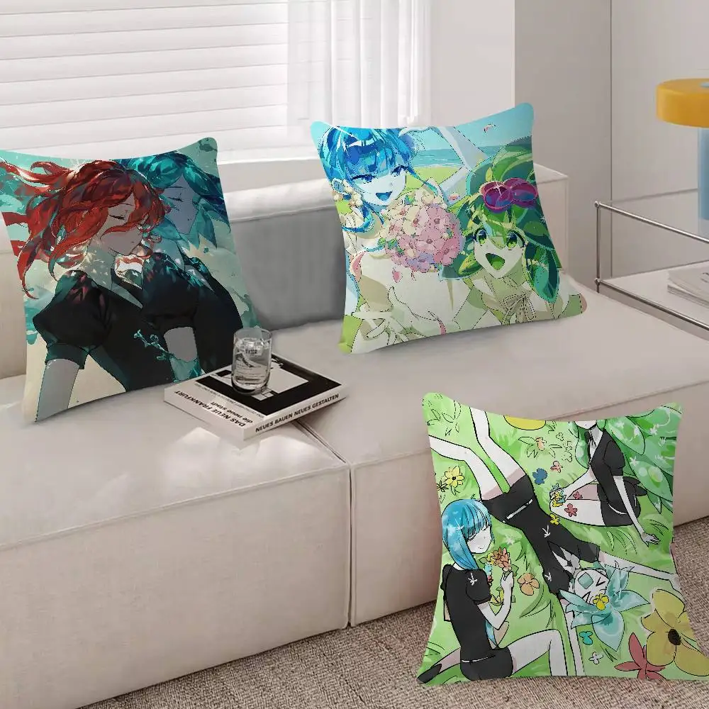 Anime L-Land Of The Lustrous Pillow Case Fashion Square Pillowcase Bedroom Sofa Room Ins Decoration Leisure