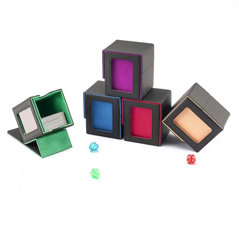 Pudełka do przechowywania kart, pojemniki ze skóry PU, kolekcjonerskie pudełka na karty do gier, losowe: nowa/stara wersja