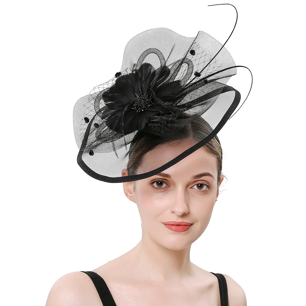فاسيناتور مشبك شعر عقال 20S خمر الزعنفة نمط قبعة الحفلات للنساء الزفاف الشاي كوكتيل الكنيسة الحدث
