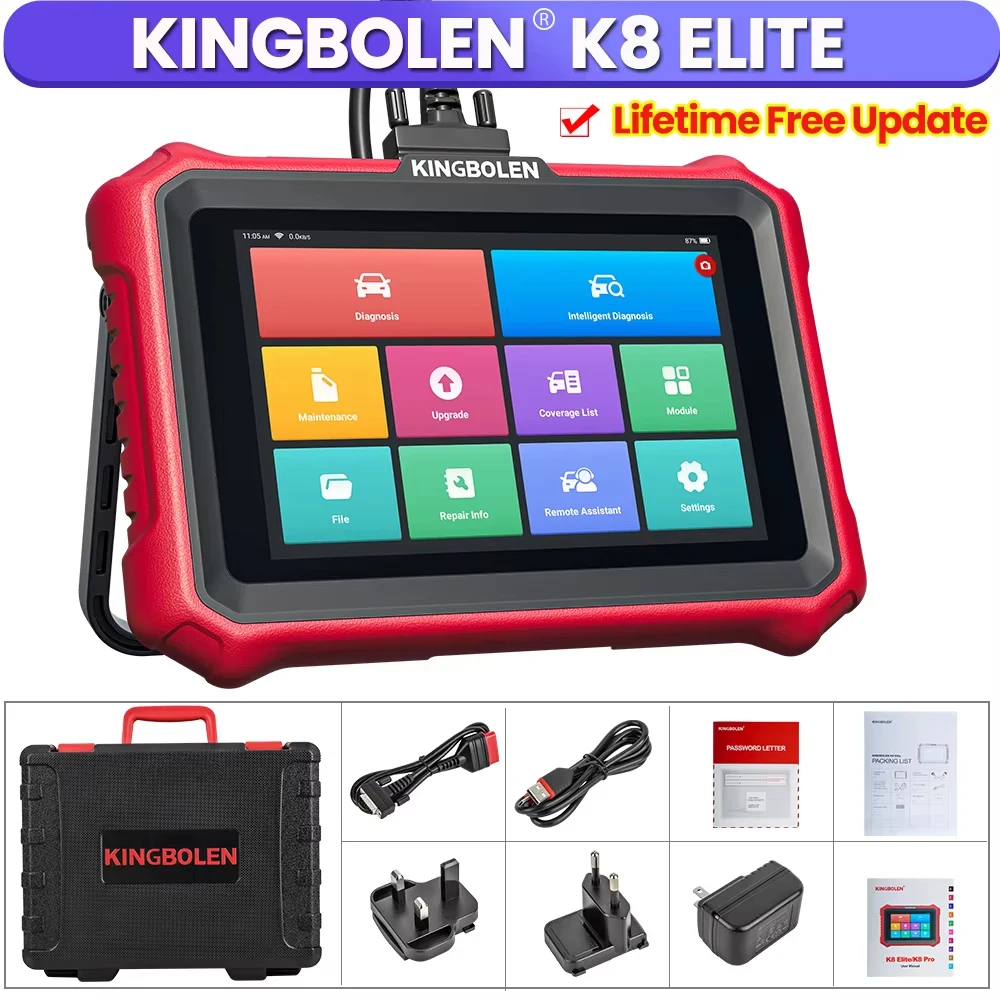 【Kostenlos aktualisiert】 KINGBOLEN K8 ELITE/K8 PRO Auto-Diagnosegerät CANFD DOIP OBD2-Scanner für alle ECU-Systeme mit Codierung und Aktivtest
