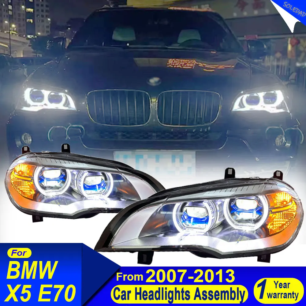 

Автомобильная фара для BMW X5 E70 2007-2013, ксеноновая автоматическая противотуманная фара DRL, стоп-сигнал, указатель поворота в сборе Plug and Play
