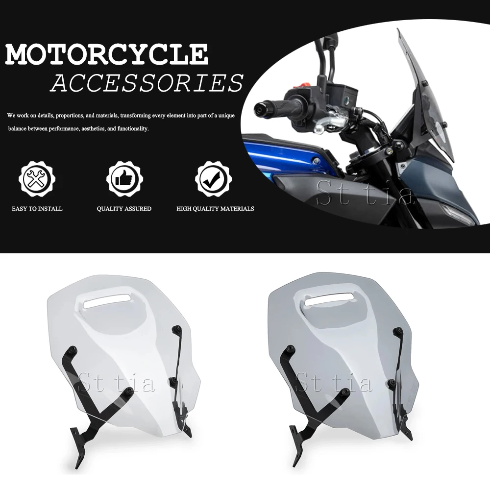 Motorcycle Accessories Sport Windshield Fairing Windscreen Wind Deflectors Visor For YAMAHA MT-07 MT07 Gen4 2025 2026