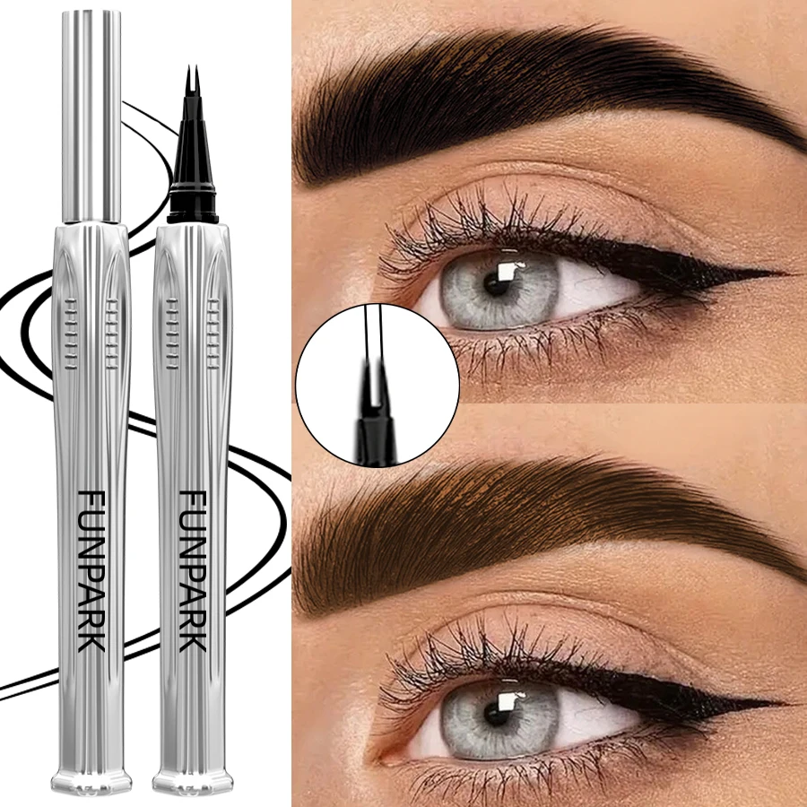 Stylo à sourcils Microblading, 8 couleurs, 2 fourchettes, maquillage imperméable pour les yeux, cadeaux pour femmes, crayon à sourcils Anti-taches, cosmétiques naturels