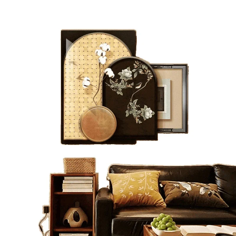 

Meter box decorative painting French retro distribution box restaurant non-punching electric switch box switch blocking hanging