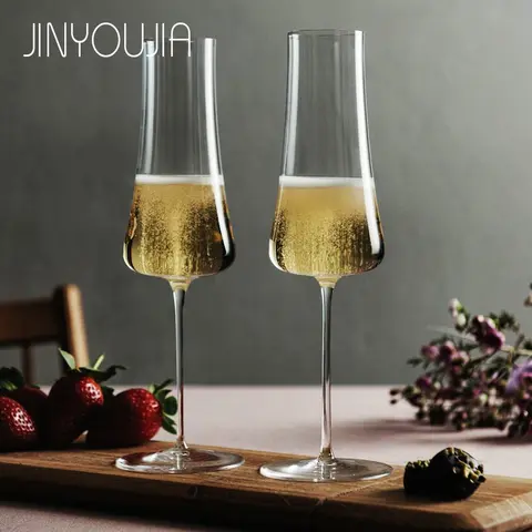 JINYOUJIA 300ml Champagne Wine sparkling Wine Glasses Handmade Crystal Glass Premium Quality Nude Style Champagne Flute Goblet