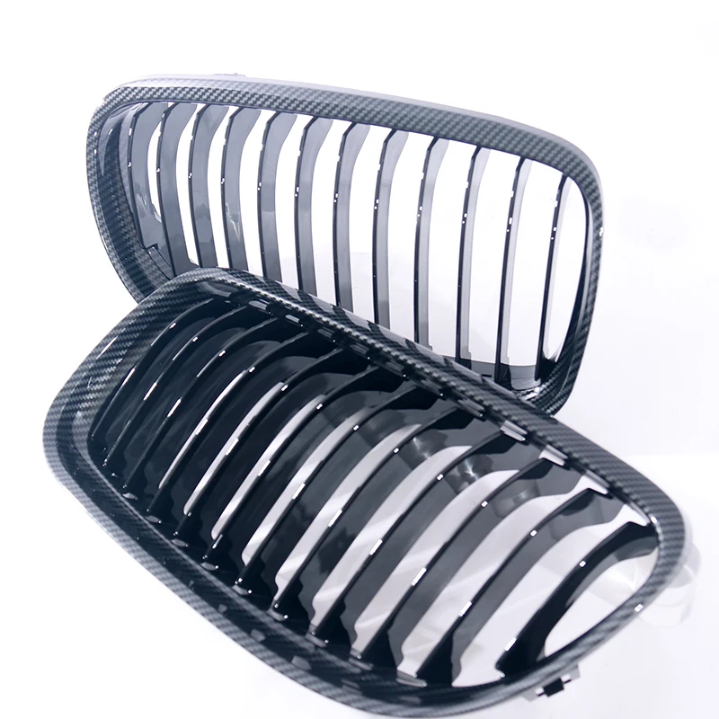 Kidnely Grill Single Slat Gloss Black Carbon Color Radiator Grille For BMW 3 Series E90 E91 Facelift 2009-2012 LCI 320i 318i