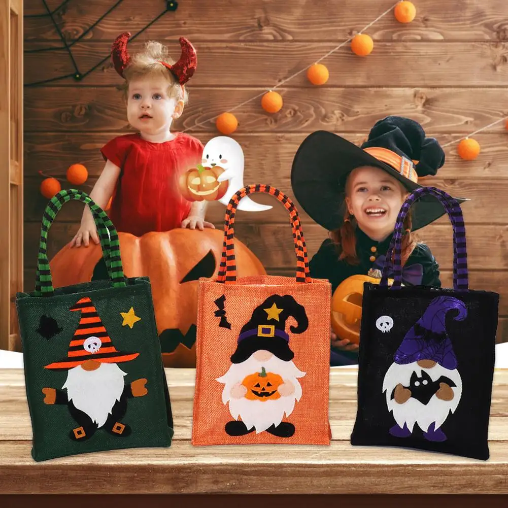 

Halloween Candy Bag Halloween Gift Bag Paty Tote Bag Reinforced Handle Treat Bag Festive Decoration Candy Bag Storage Pouch